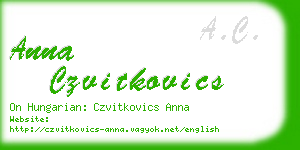 anna czvitkovics business card